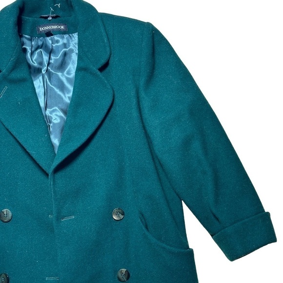 Donny Brook Emerald Green Wool Trench Coat US 12P - Picture 5 of 13